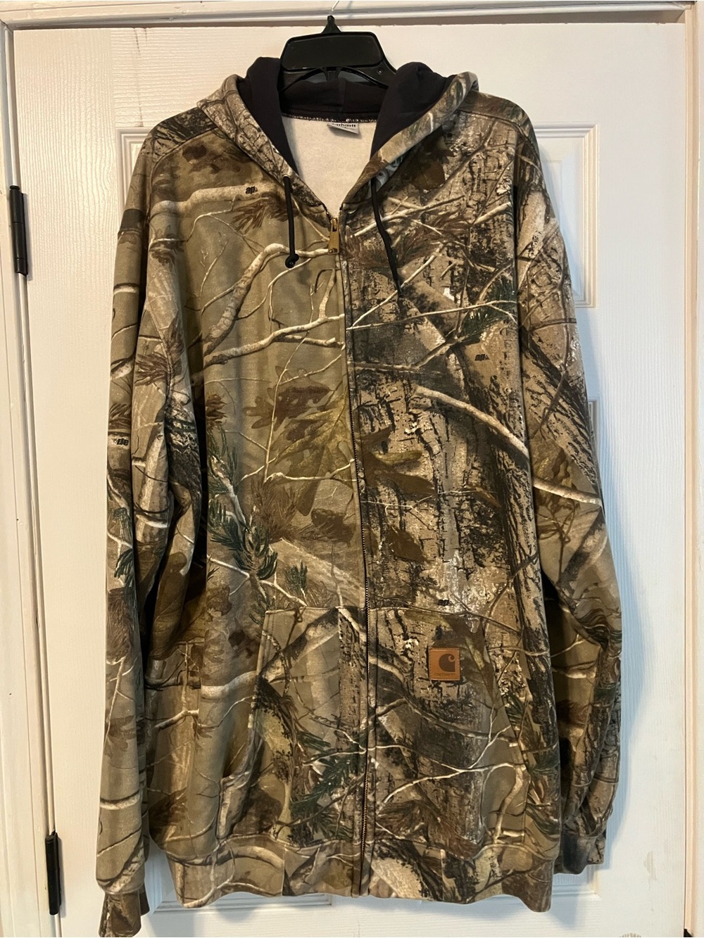Carhartt Camo RealTree Sweatshirt Hoodie Full Zip Hooded Pullover Mens 2XL Tall